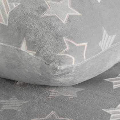 Mikroplyšové obliečky FLANO 140x200 cm bežovo sivé hviezdičky